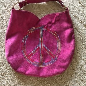 Designer fushia suede bag